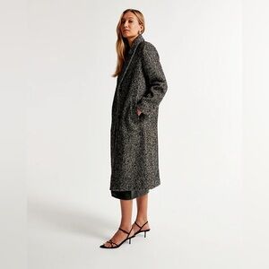 Abercrombie & Fitch Gray Textured Pea Coat